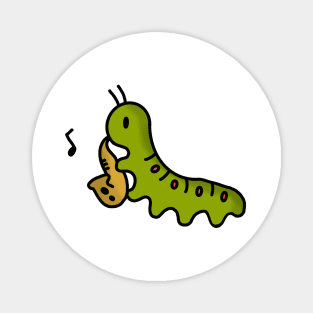 Caterpillar Playing The Saxophone Magnet